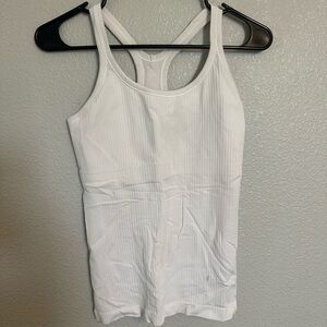 Lululemon Athletica White Ribbed Tank Top